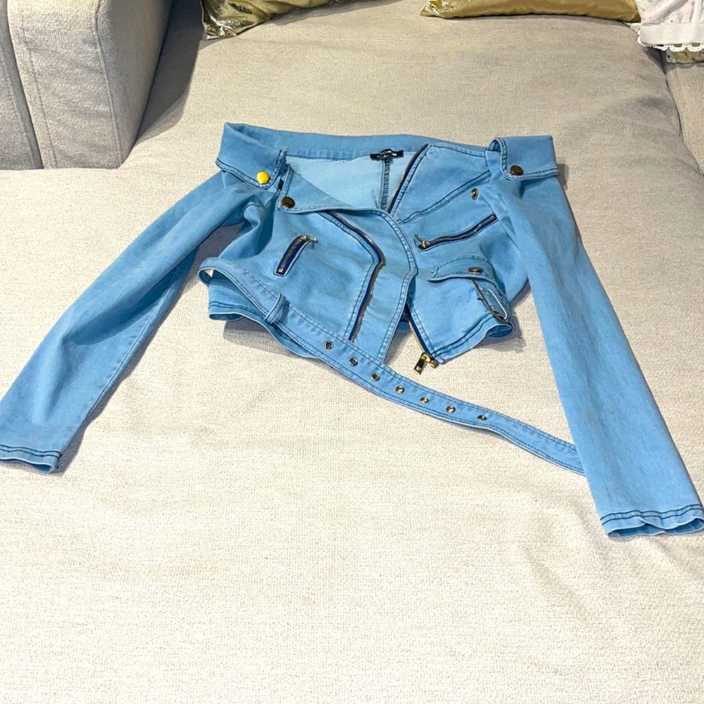 blue jean jacket stretch